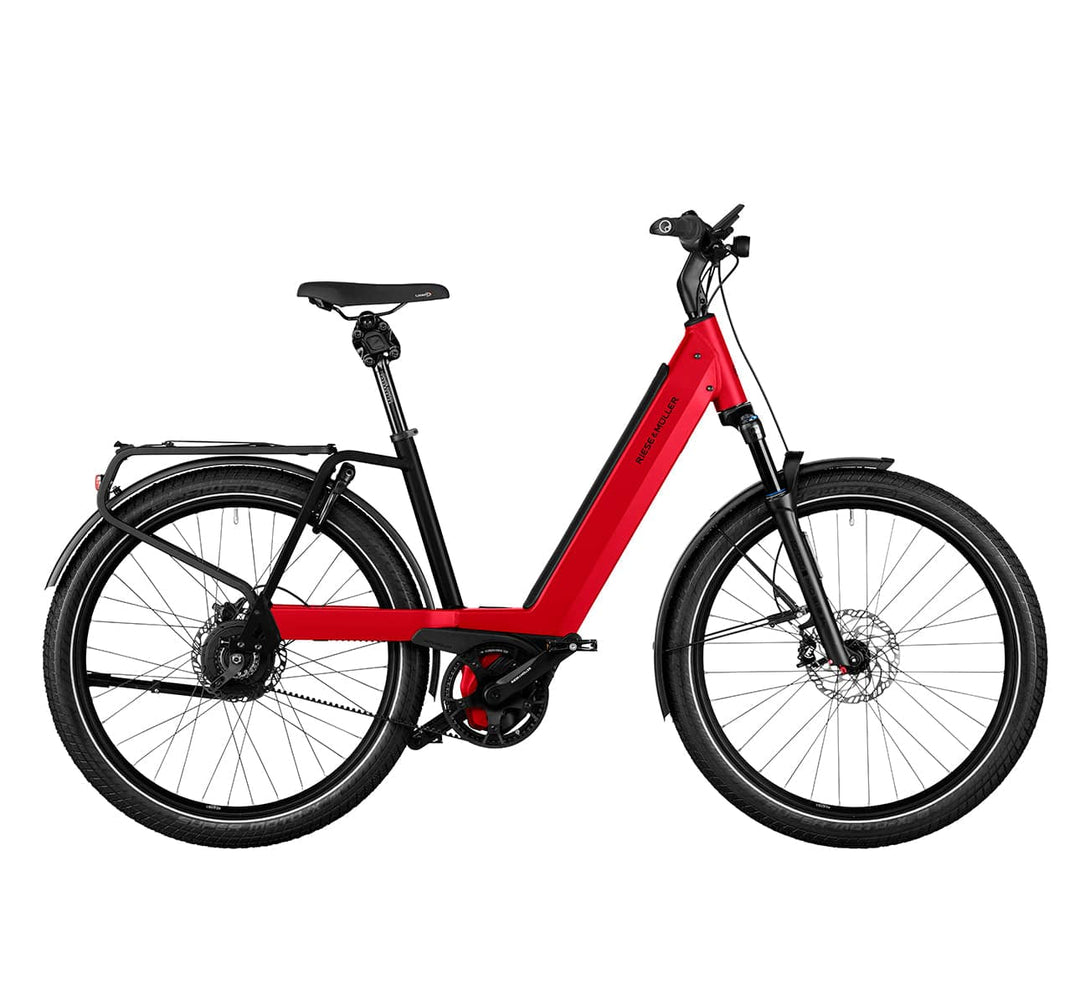 Riese & Muller Nevo 4 GT German E-bike with Vario Internal Gear Hub in Colour Dynamic Red Metallic