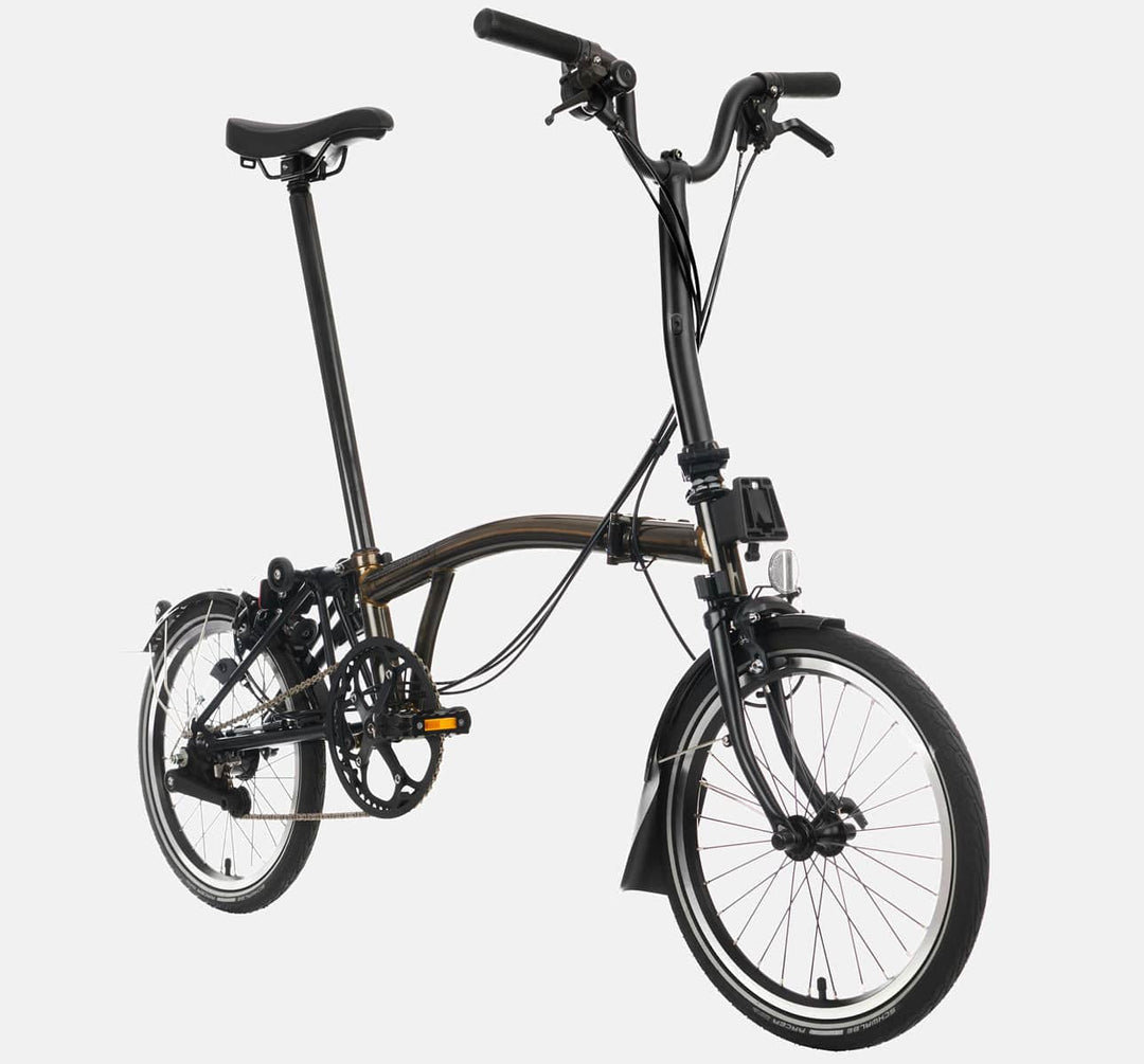 2023 Brompton C Line Explore Mid Handlebar 6-speed folding bike in Black Lacquer