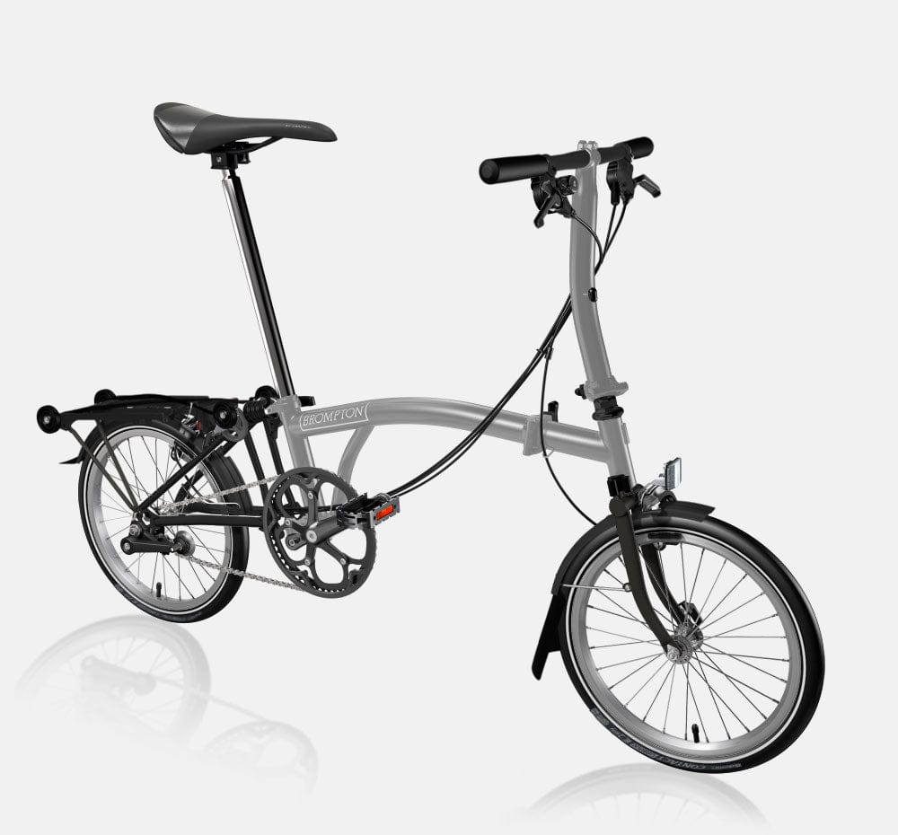 Brompton P Line Urban in Storm Grey Metallic - Low Handlebar with Rear Roller (6604010750003)