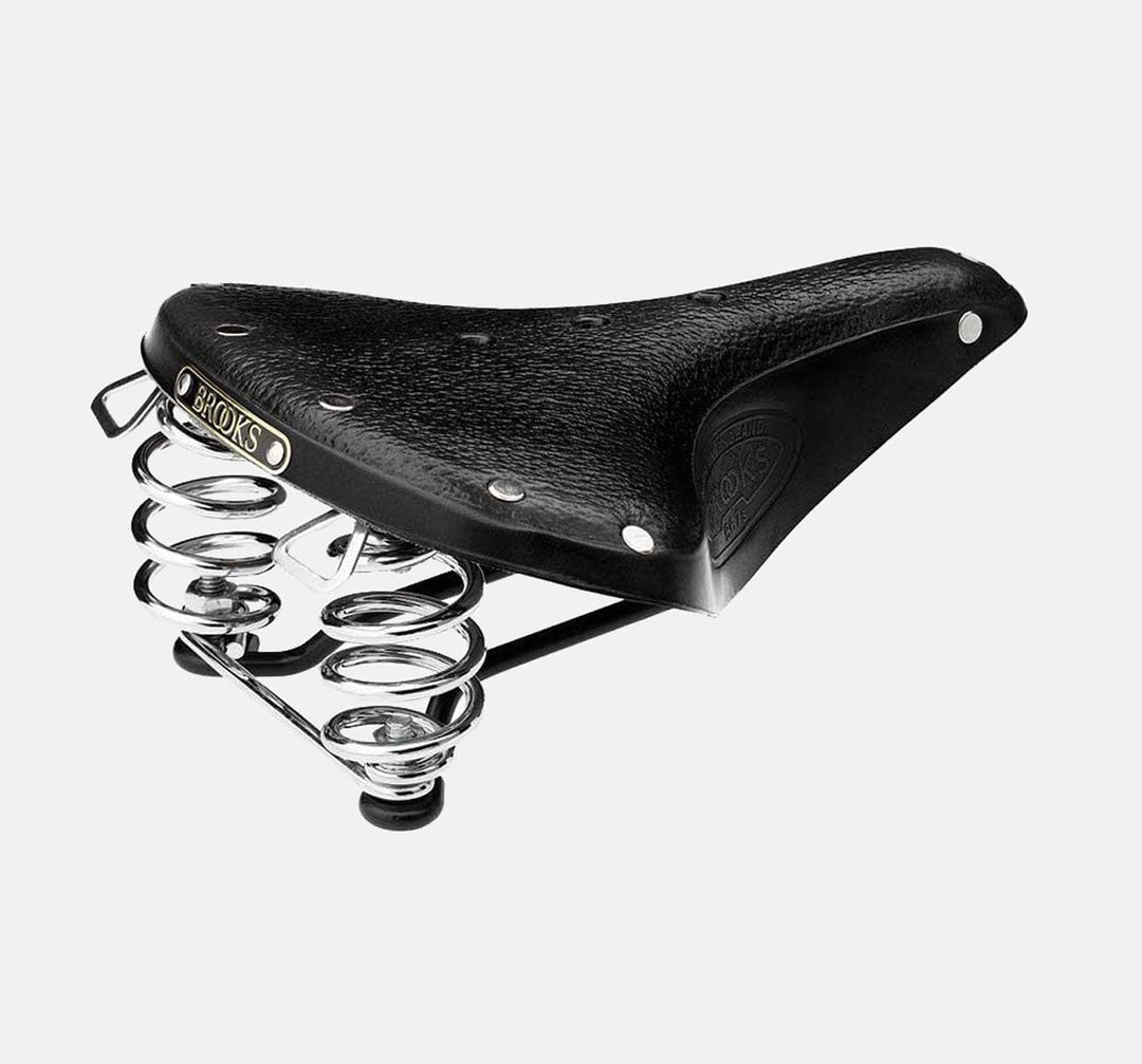 Brooks B67S ladies sprung leather bicycle saddle in black (645527928883)