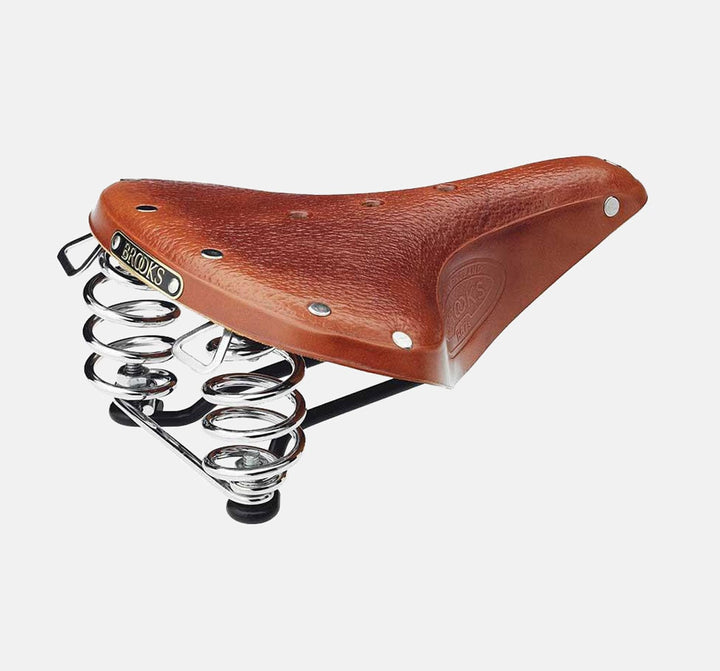 Brooks B67S ladies sprung leather bicycle saddle in honey brown (645527928883)