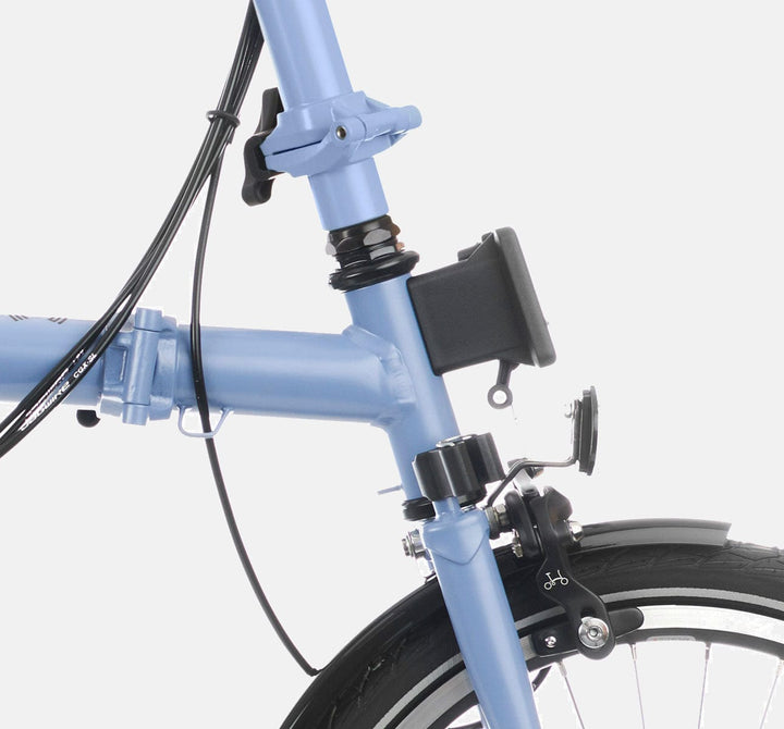 2023 Brompton C Line Explore High Handlebar folding bike in Cloud Blue - Front Carrier Block