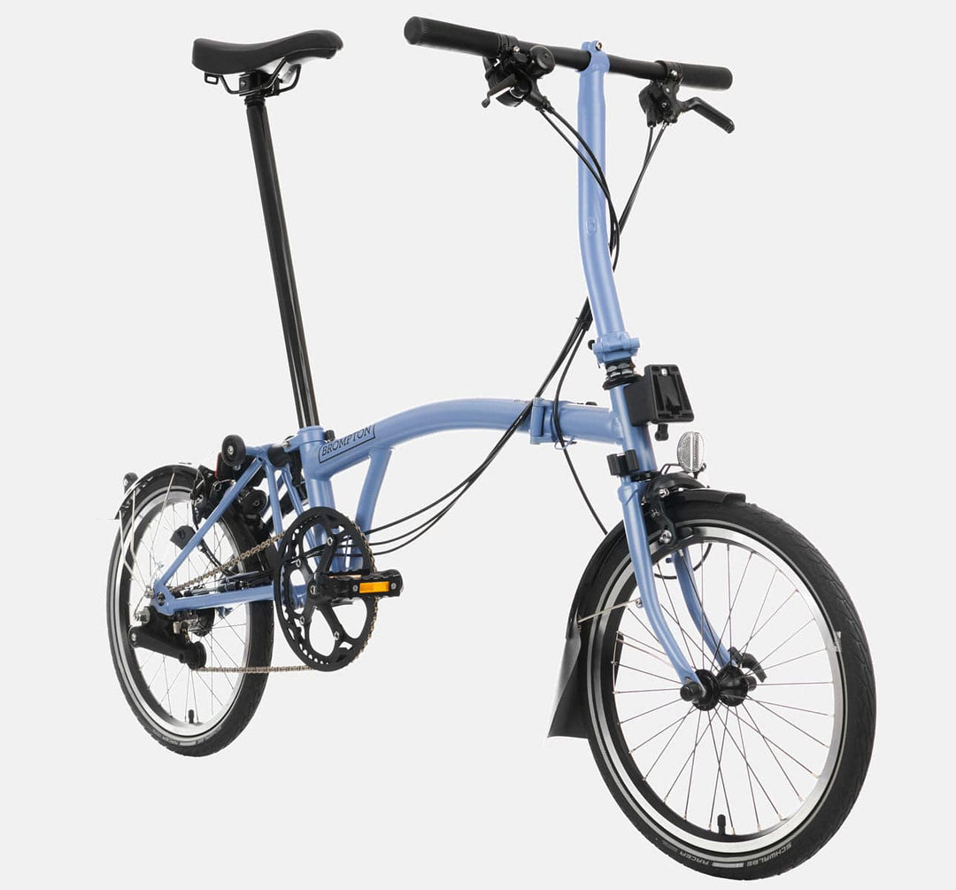 2023 Brompton C Line Explore Low Handlebar 6-speed folding bike in Cloud Blue