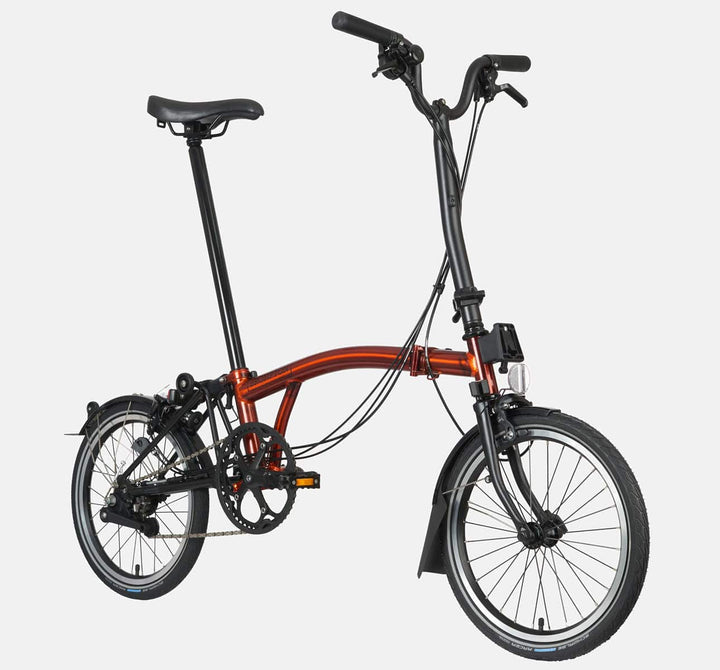 2023 Brompton C Line Explore High Handlebar 6-speed folding bike in Flame Lacquer