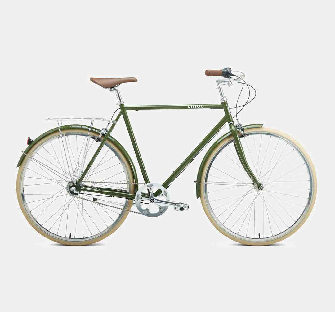 Linus Roadster Sport 3-Speed City Bike in Olive Green (4703636095027)