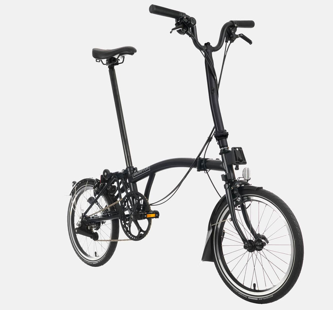 2023 Brompton C Line Explore High Handlebar 6-speed folding bike in Matt Black