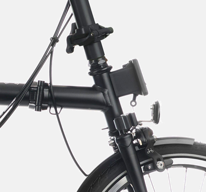 2023 Brompton C Line Explore High Handlebar folding bike in Matte Black - Front Carrier Block