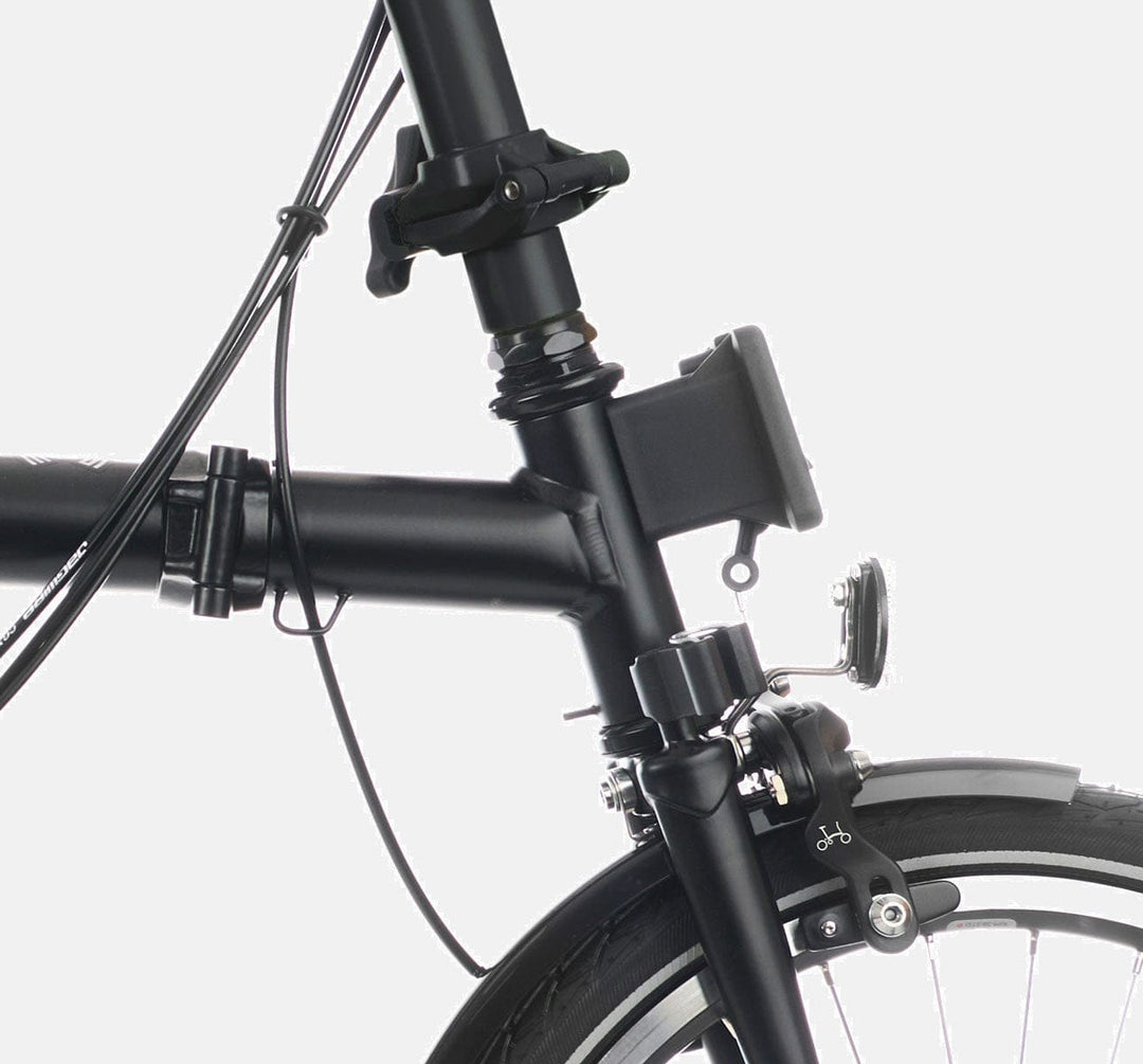 Brompton C Line Urban High Handlebar 2-speed folding bike in Matt Black - Front Carrier Block