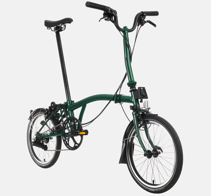 2023 Brompton C Line Explore Mid Handlebar 6-speed folding bike in Racing Green