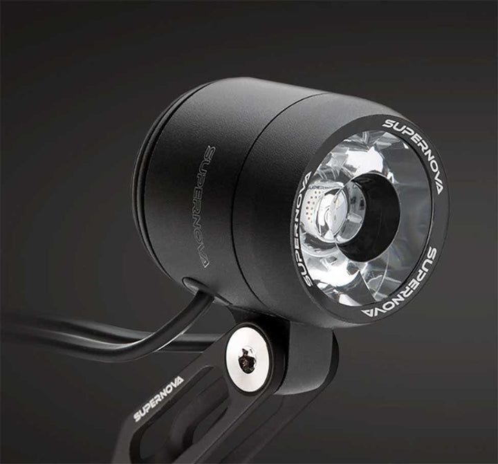 Supernova V521S 5-21V E-bike Front Light with Fork Multimount in Black (4697018499123)